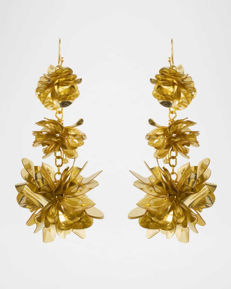 Carmine Triple Drop Earrings